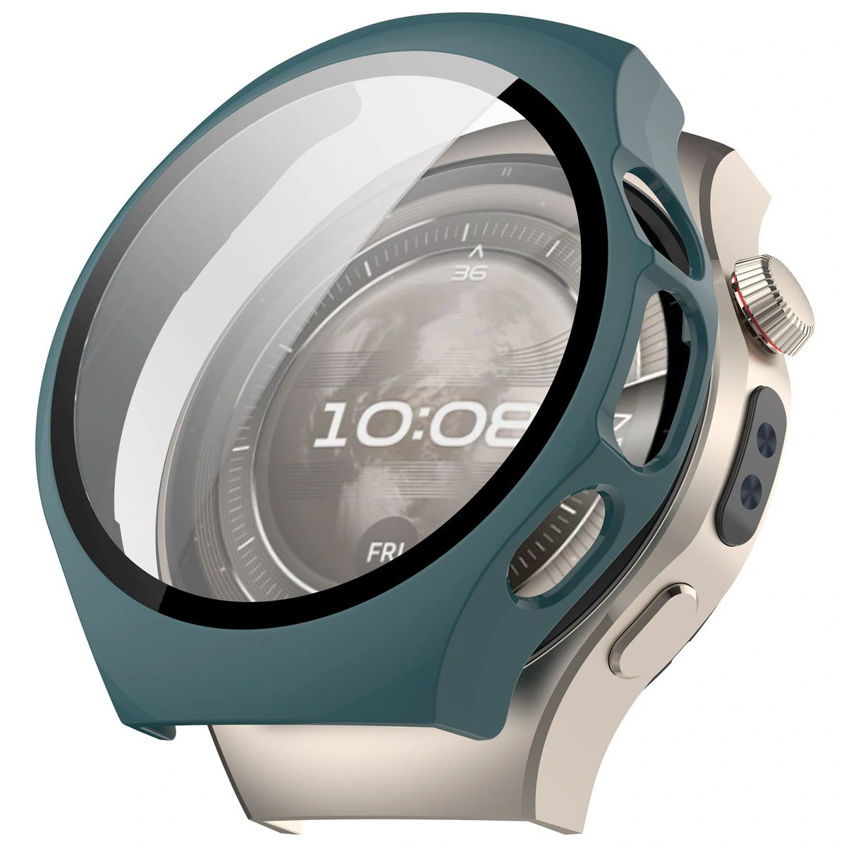 Wizualizacja nakładania etui Bizon Case Watch Adamo do Huawei Watch 5 42 mm